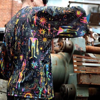 Shamanic Street Art Oversize T-shirt UV active Blacklight