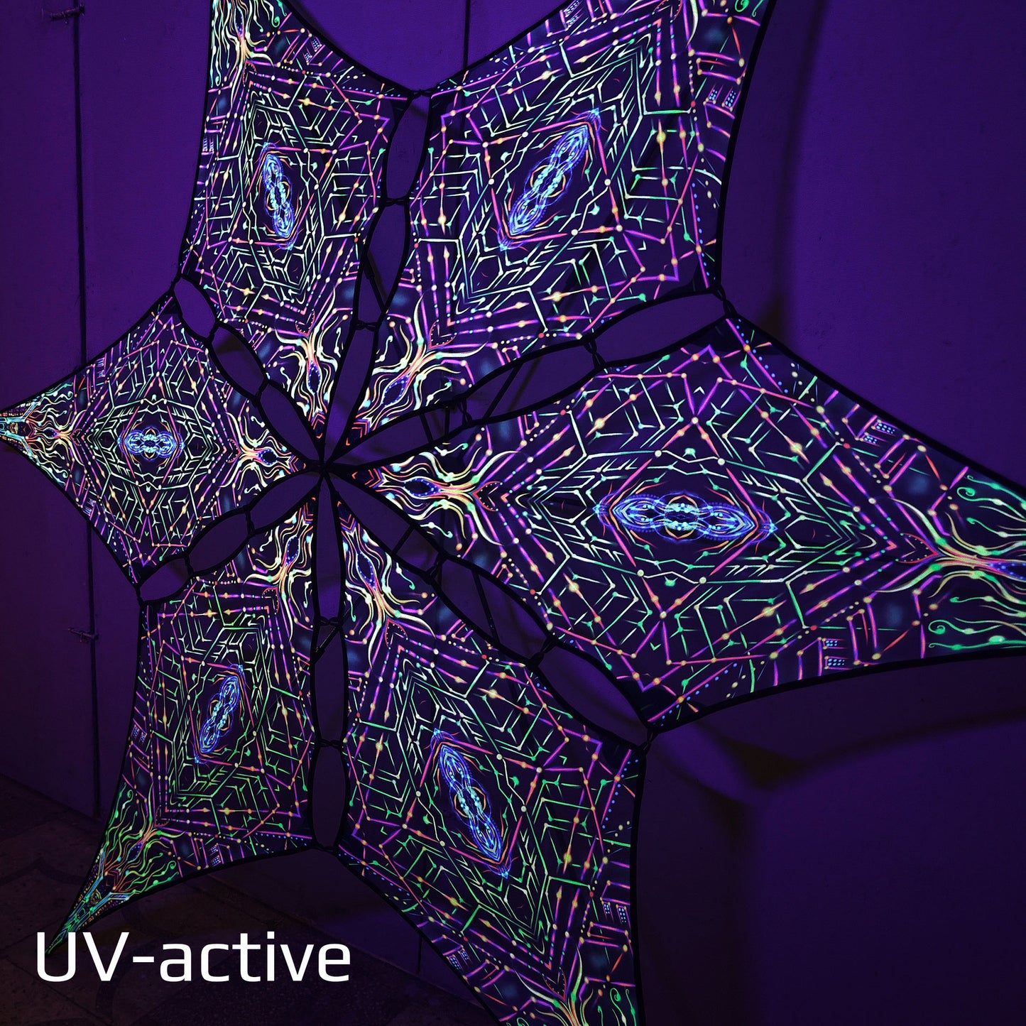 Natural Geometry Canopy UV Active Blacklight Decor