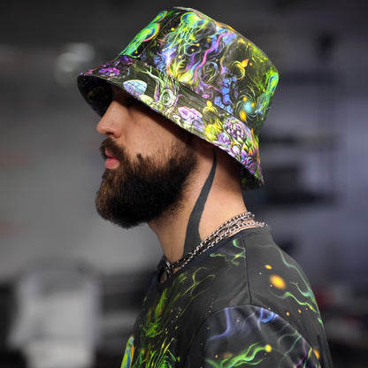 Jellyfish Set Consisting of a Panama Hat and T-shirt UV Reactive