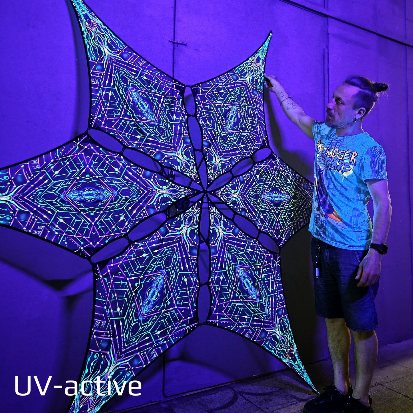 Natural Geometry Canopy UV Active Blacklight Decor