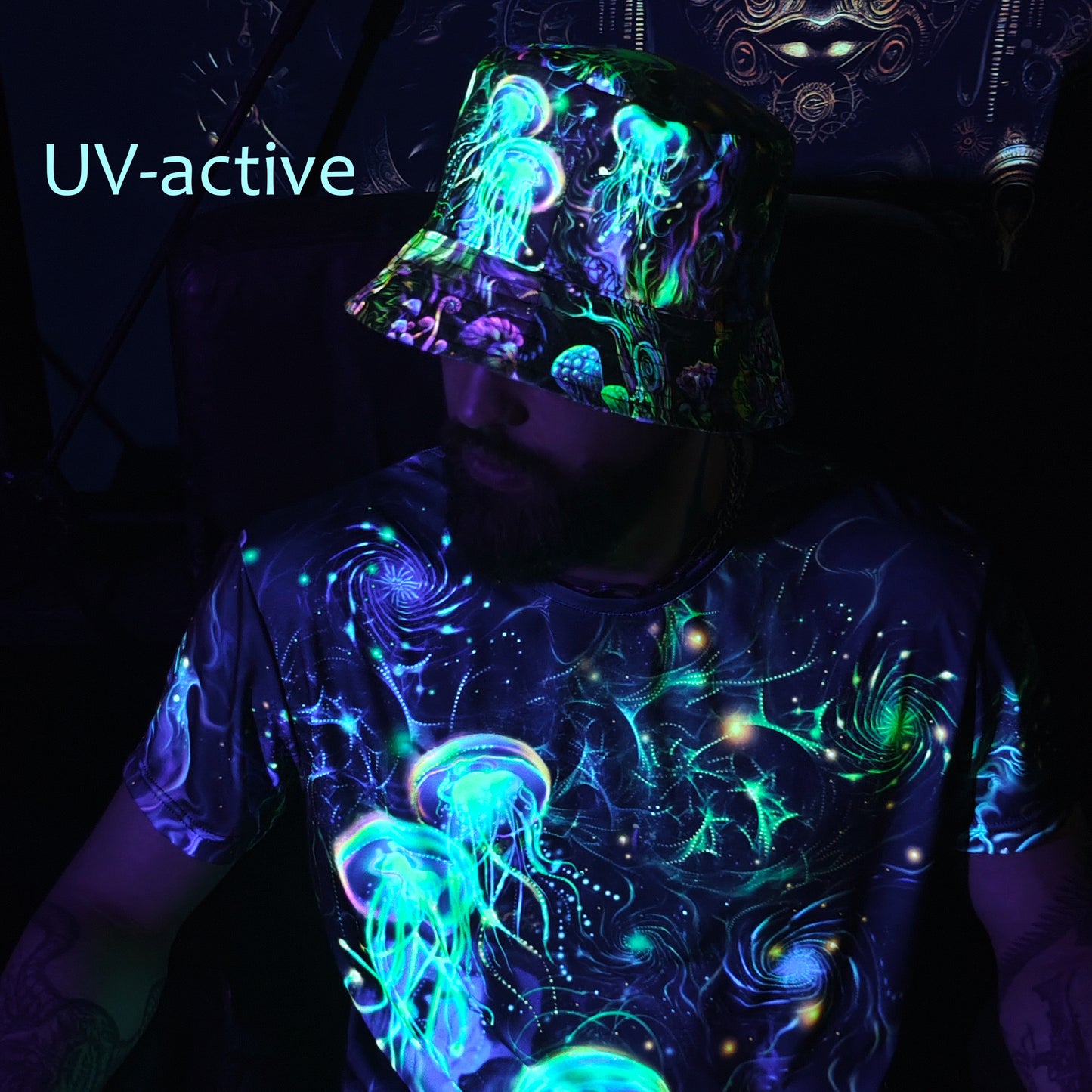 Jellyfish Blacklight UV active T-shirt