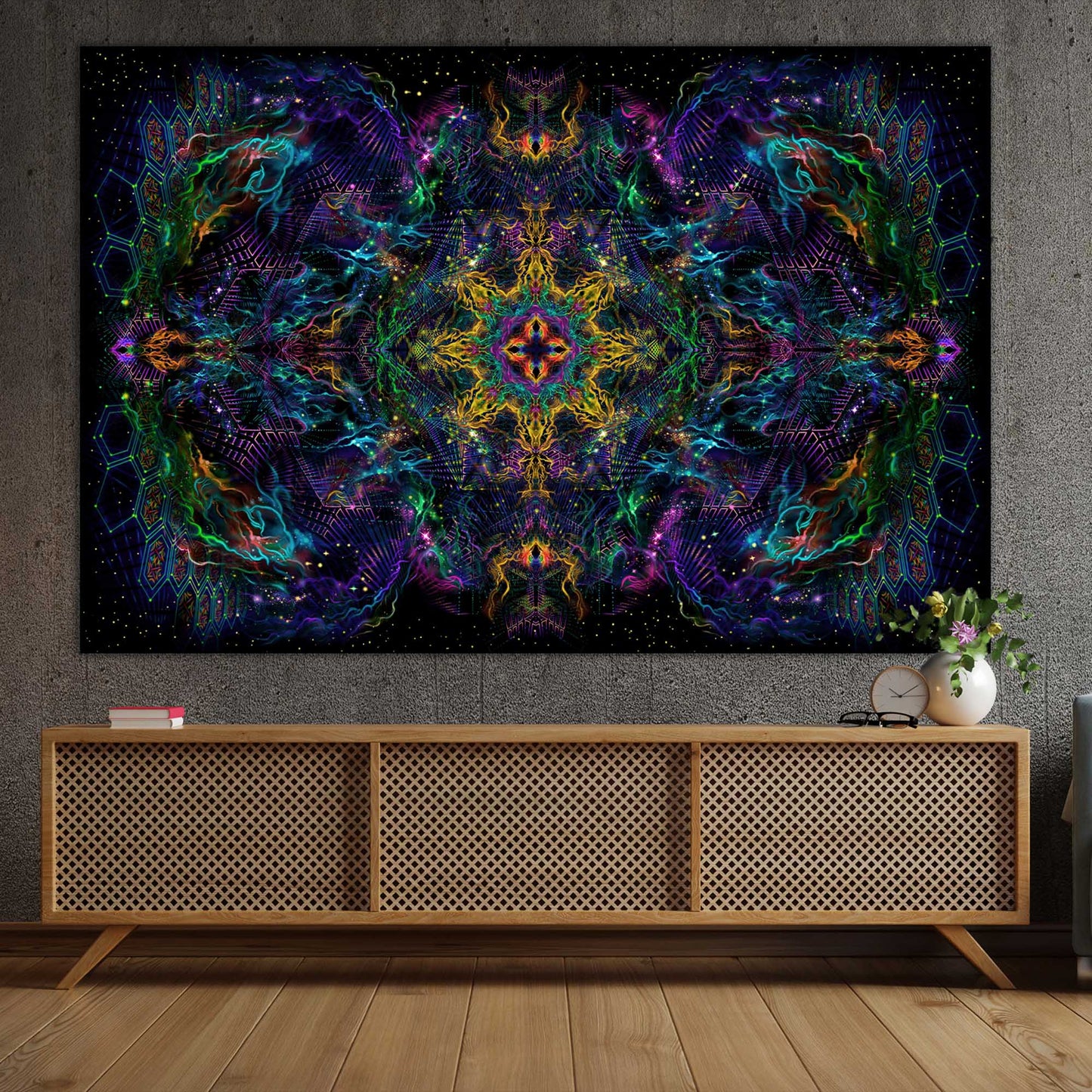 Yantra of the Universe Psy Backdrop UV-Active Blacklight - Artrama