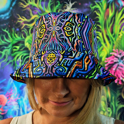 Maya Shambala Panama, Blacklight UV active bucket hat