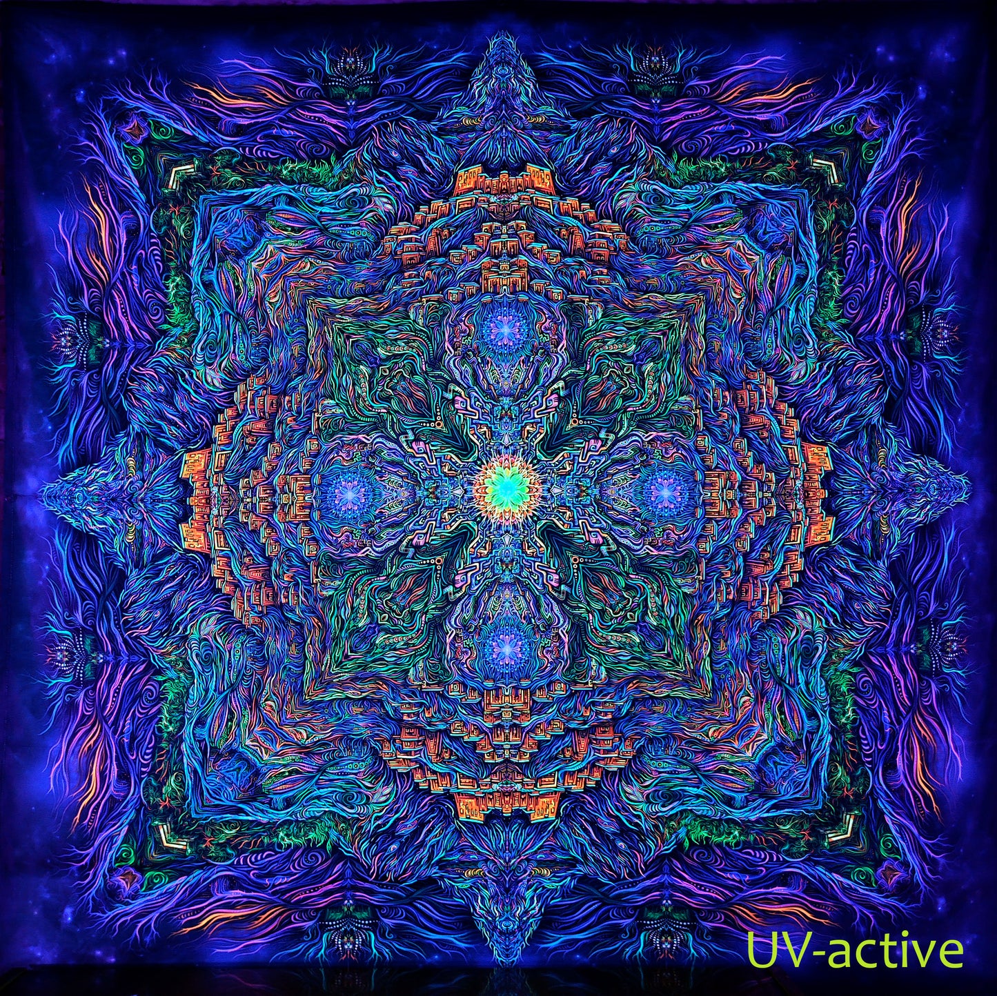 Cyber Yantra UV active Psy Blacklight Backdrop