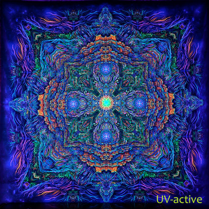 Cyber Yantra UV active Psy Blacklight Backdrop