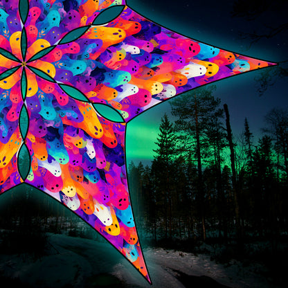 Acid Ghosts Canopy UV Active Blacklight Decor