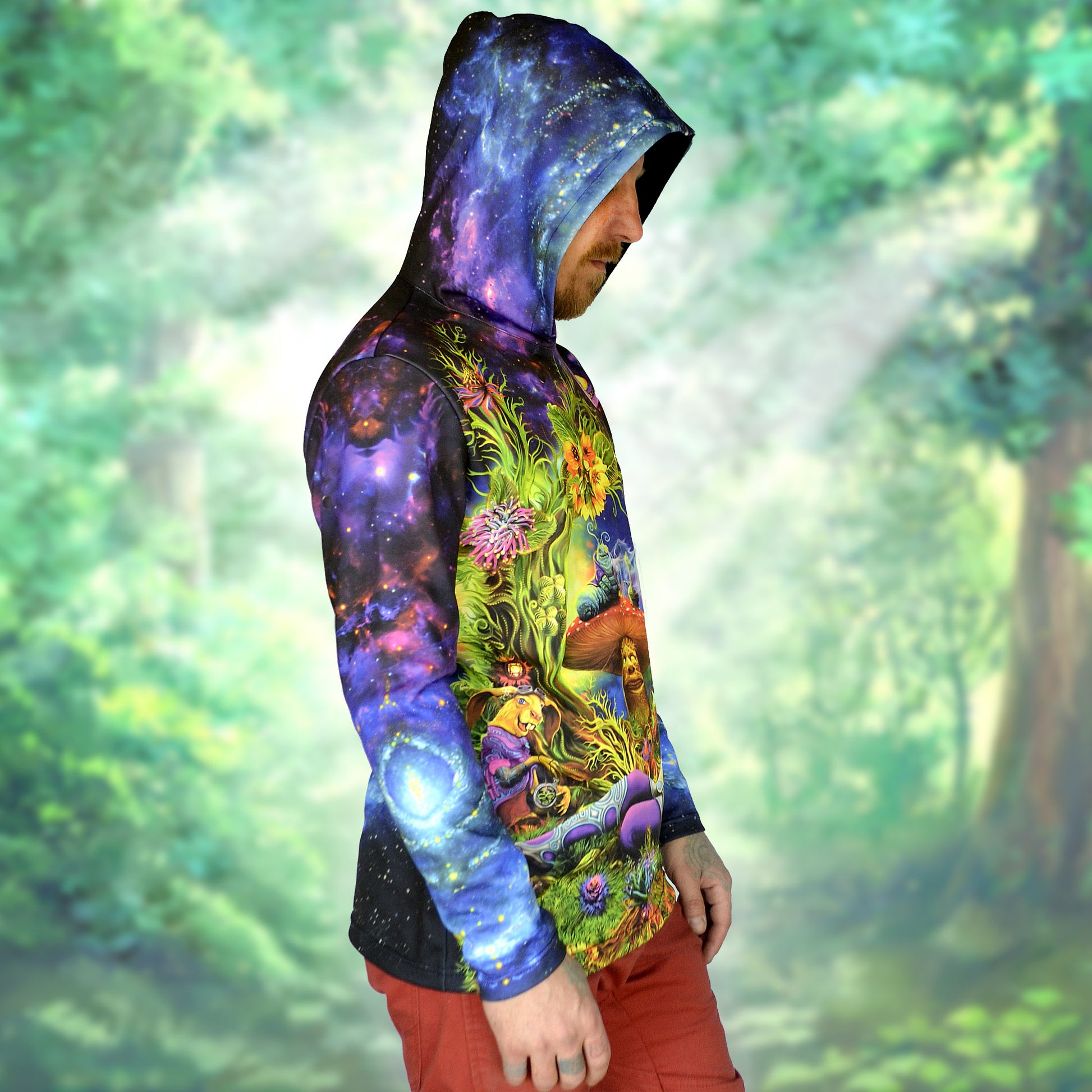 Alice in a psychedelic wonderland Long sleeve UV-active Blacklight - Artrama