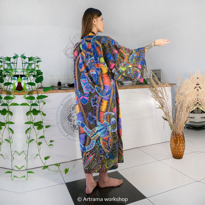 Blacklight Kimono Australia, Rave Dress, Festival Tunic, Trippy Wear (Unisex)