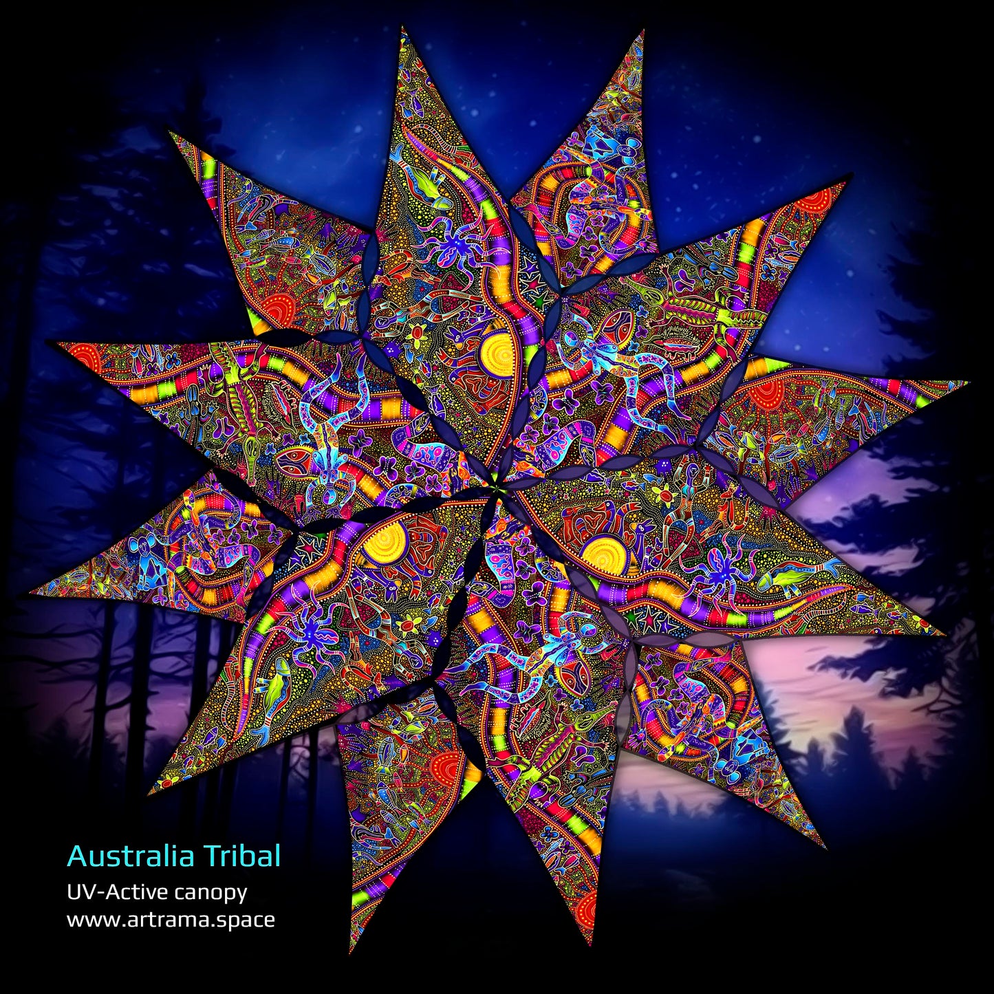 Tribal Australia Canopy UV-Active Blacklight