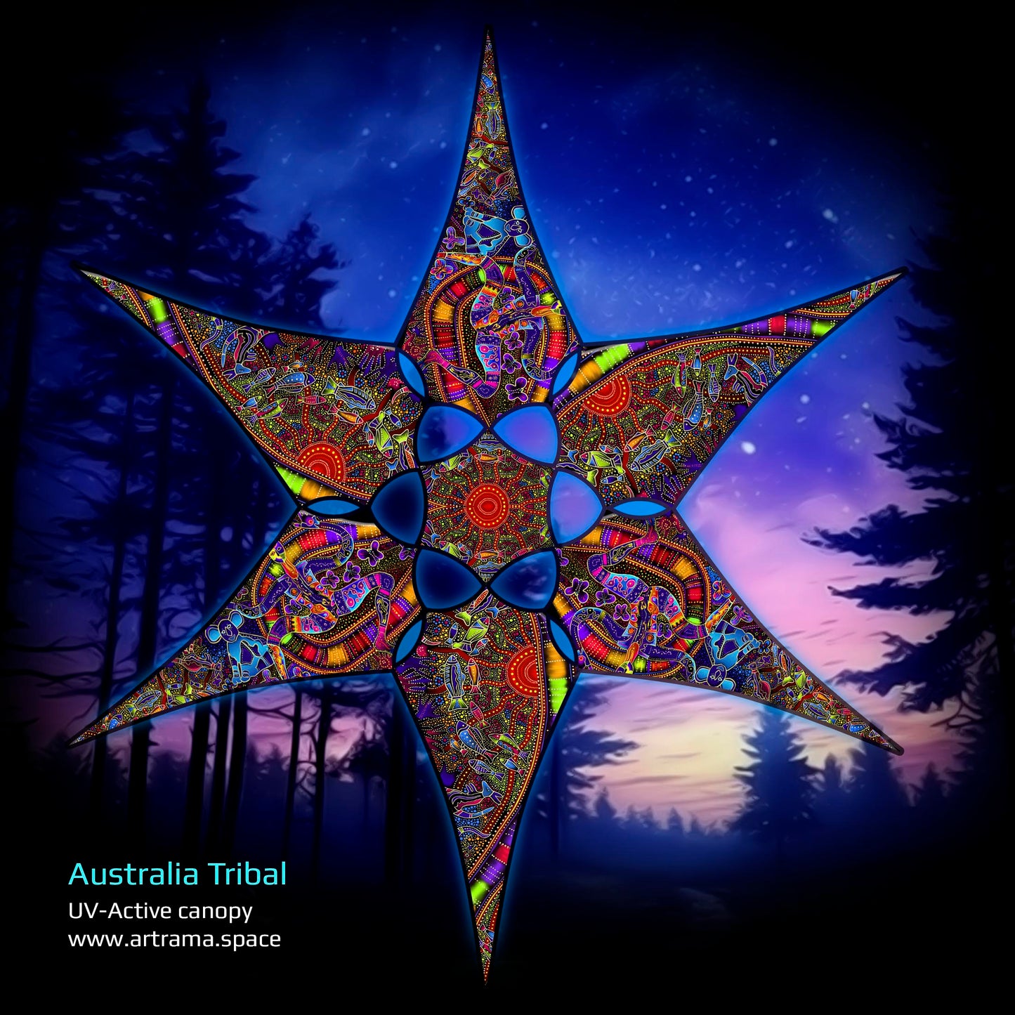 Tribal Australia Canopy UV-Active Blacklight