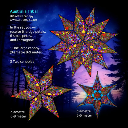 Tribal Australia Canopy UV-Active Blacklight