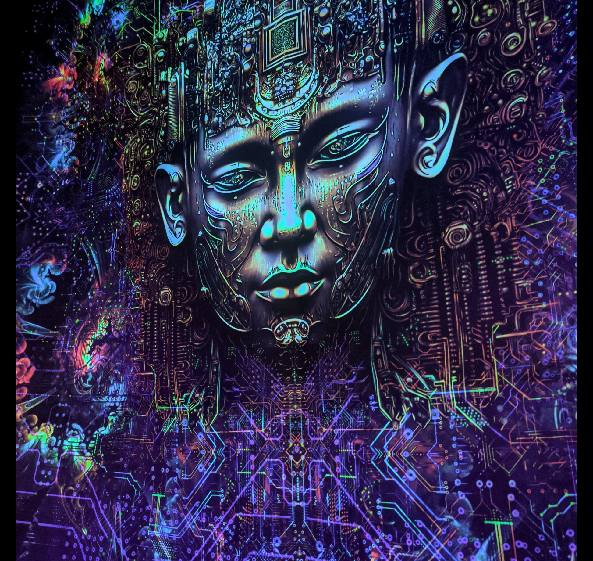 Buddha Hallucination UV active Blacklight Backdrop - Artrama
