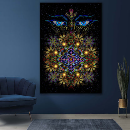 Buddha Eyes Backdrop UV-Active Blacklight - Artrama