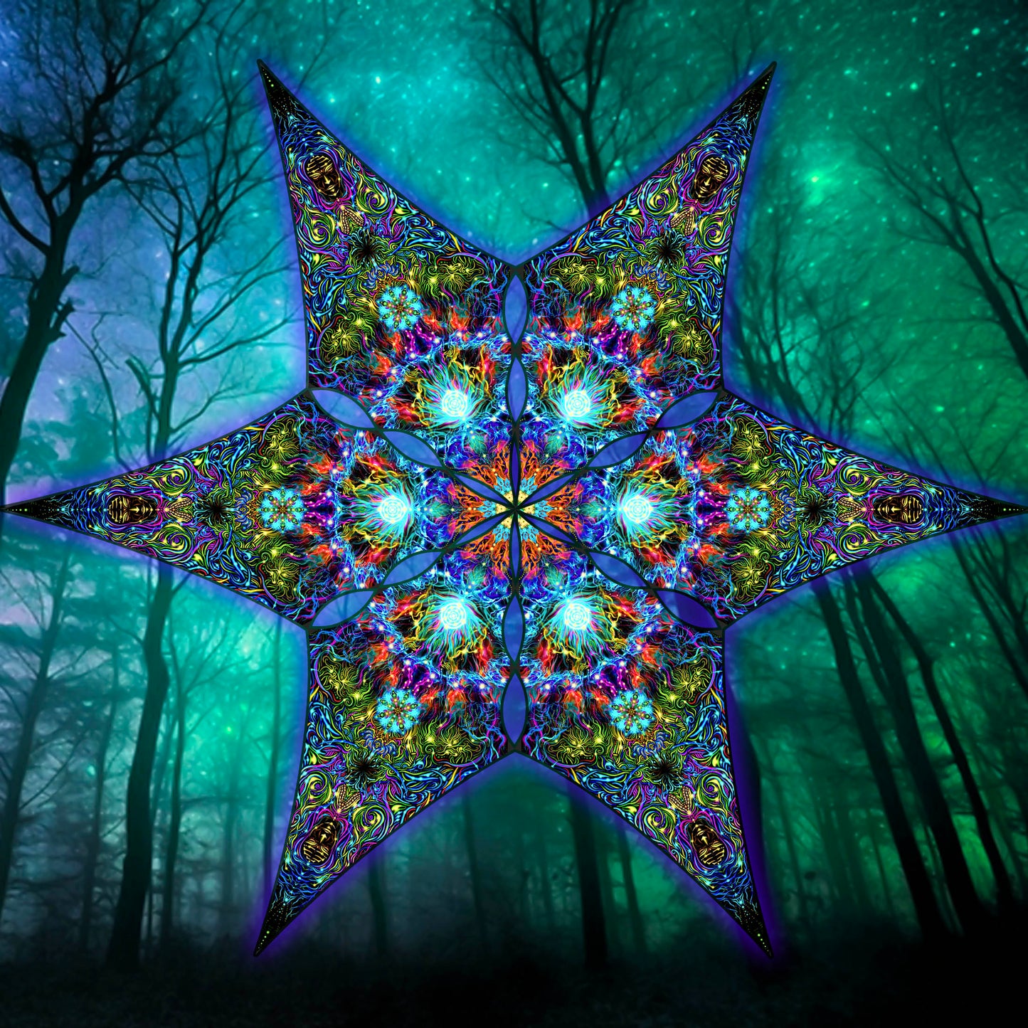 Lotus Canopy UV Active Blacklight Decor