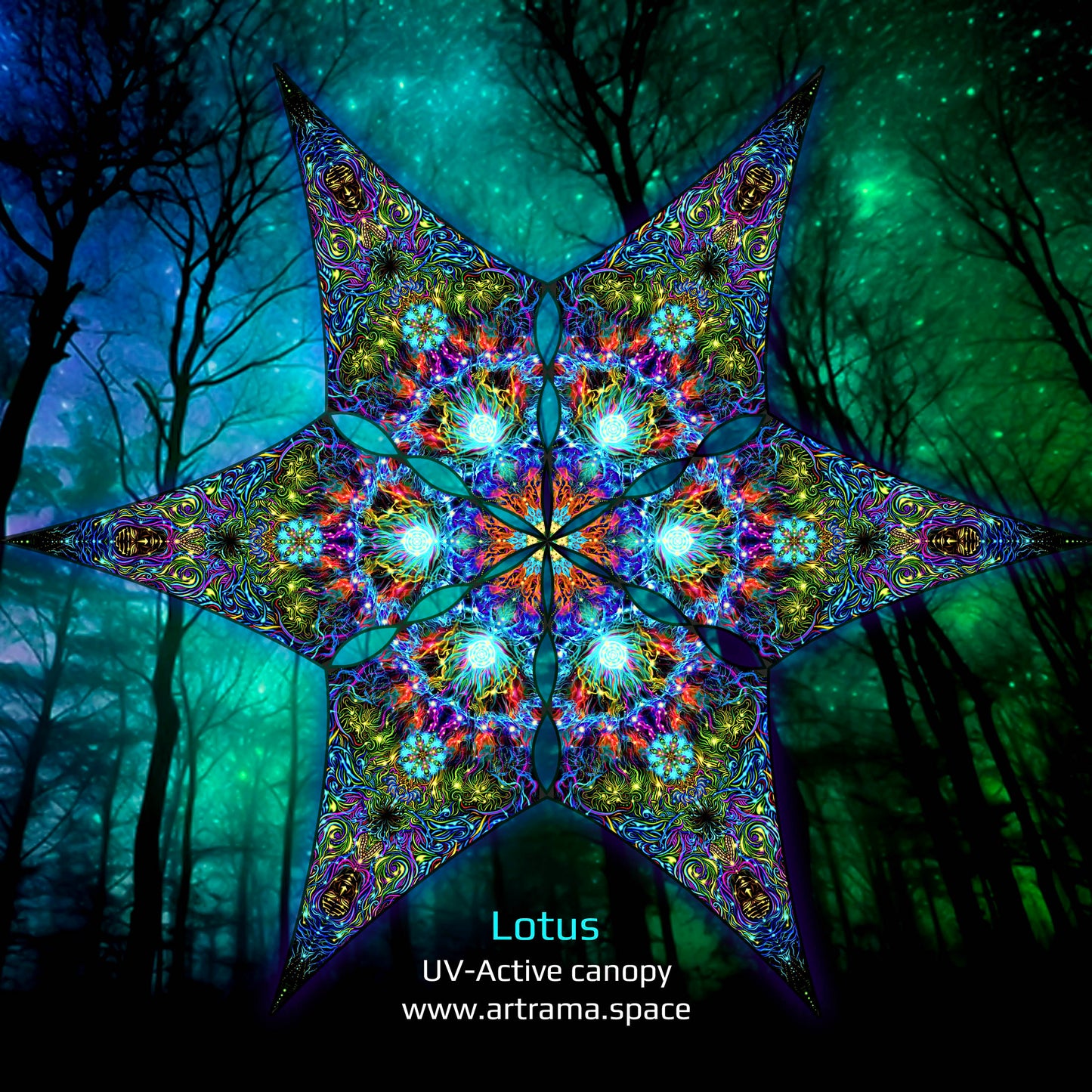 Lotus Canopy UV Active Blacklight Decor
