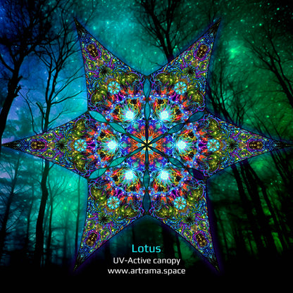 Lotus Canopy UV Active Blacklight Decor