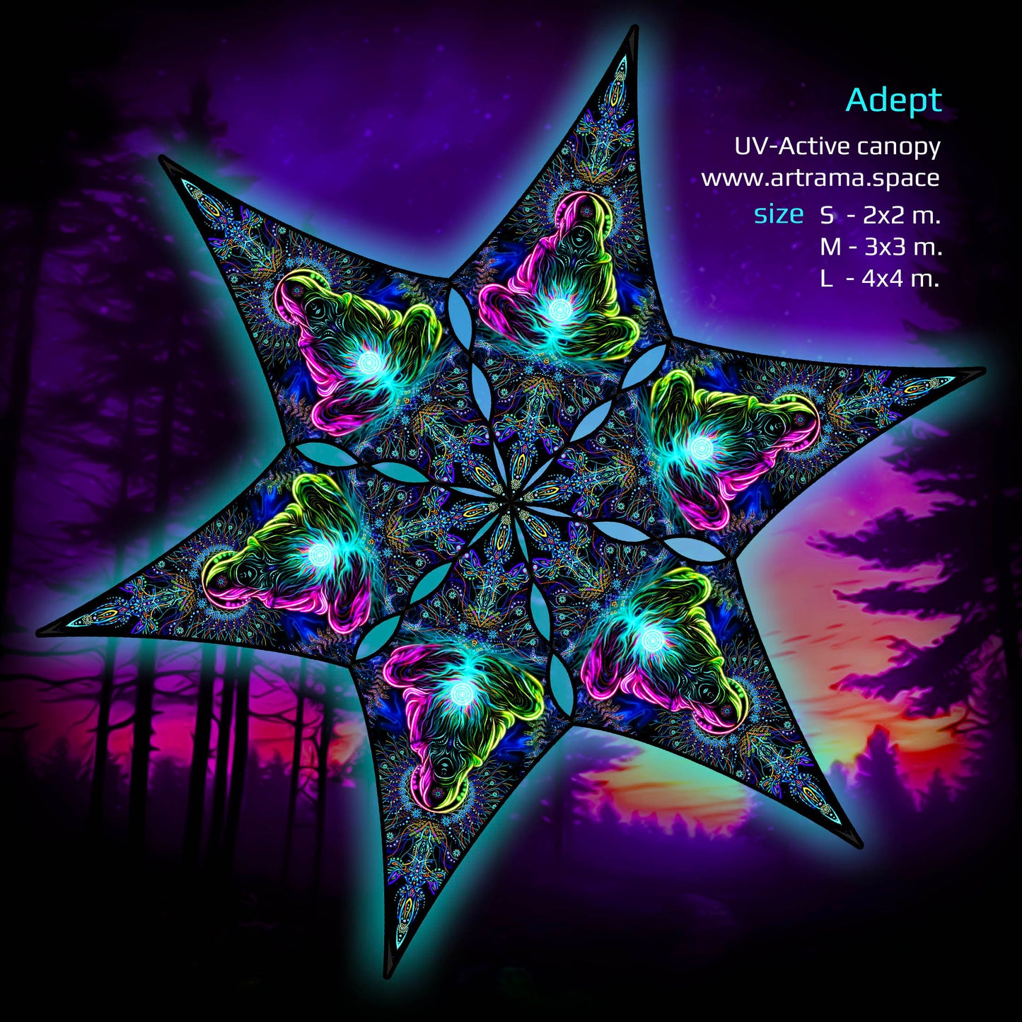 Psy Adept Canopy UV Active Blacklight Decor