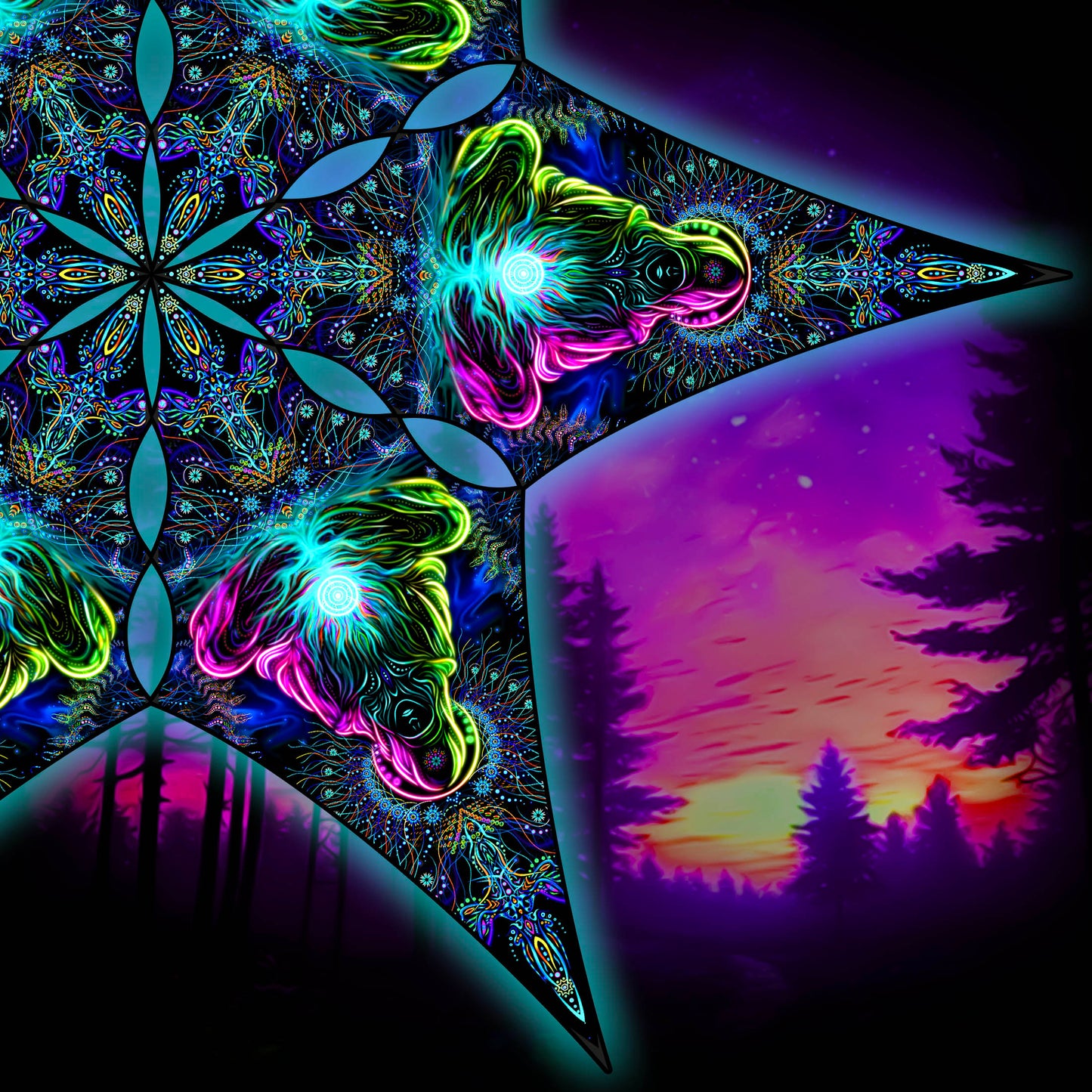 Psy Adept Canopy UV Active Blacklight Decor
