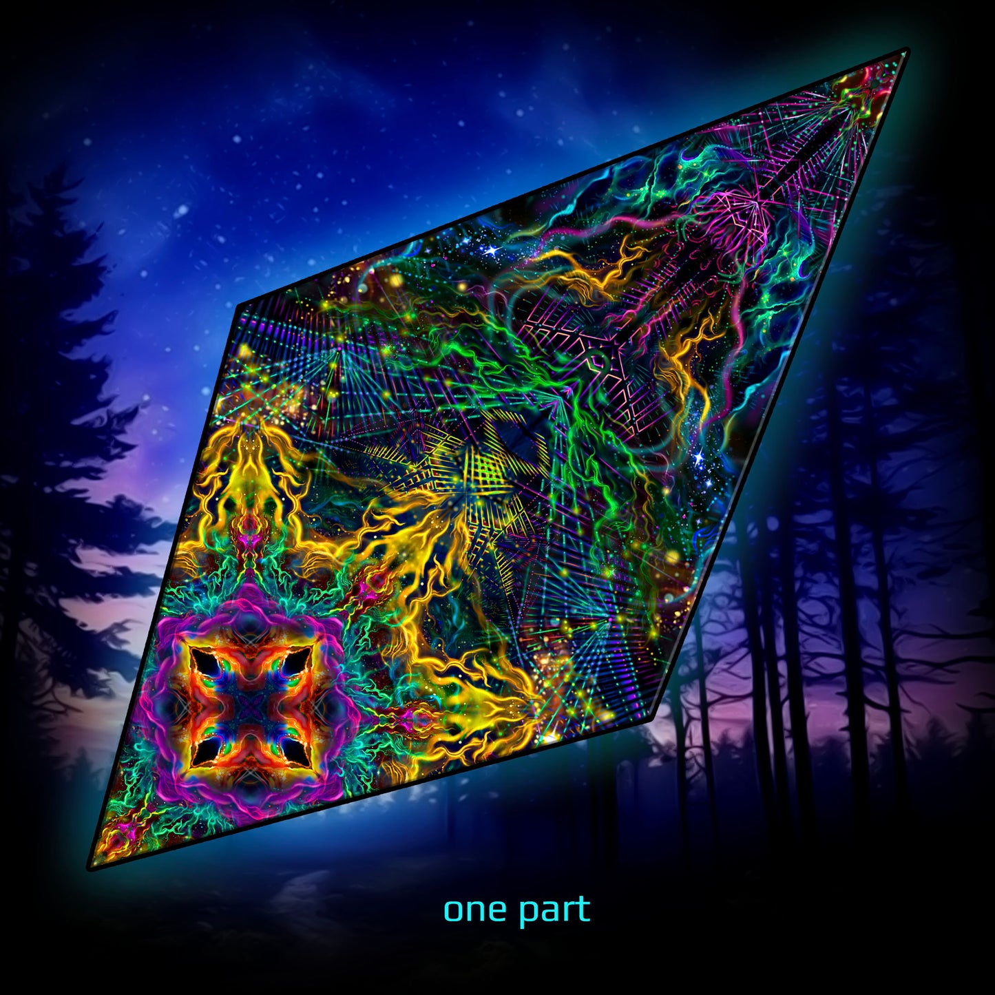 Universe Canopy UV Active Blacklight Decor