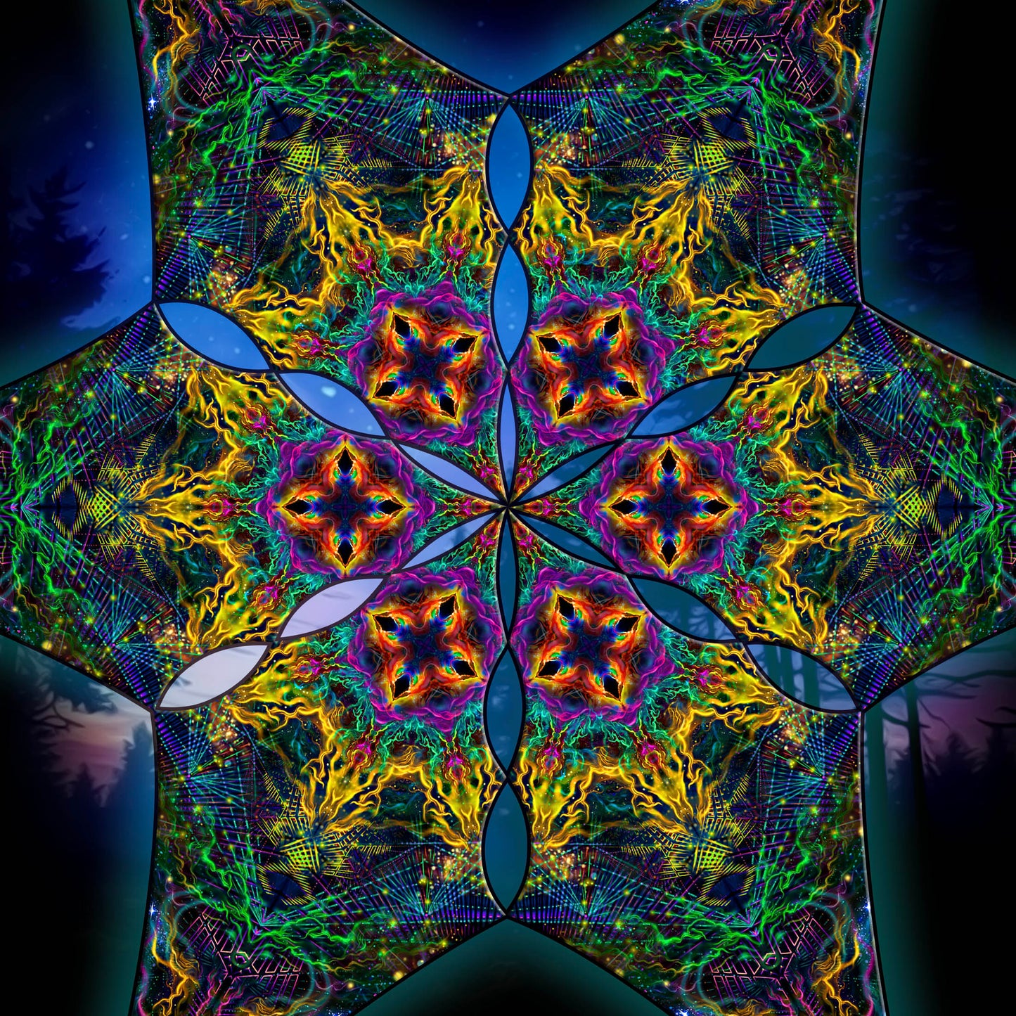 Universe Canopy UV Active Blacklight Decor