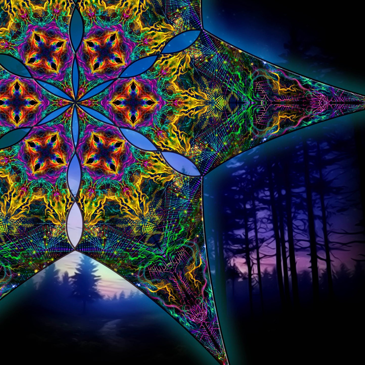 Universe Canopy UV Active Blacklight Decor