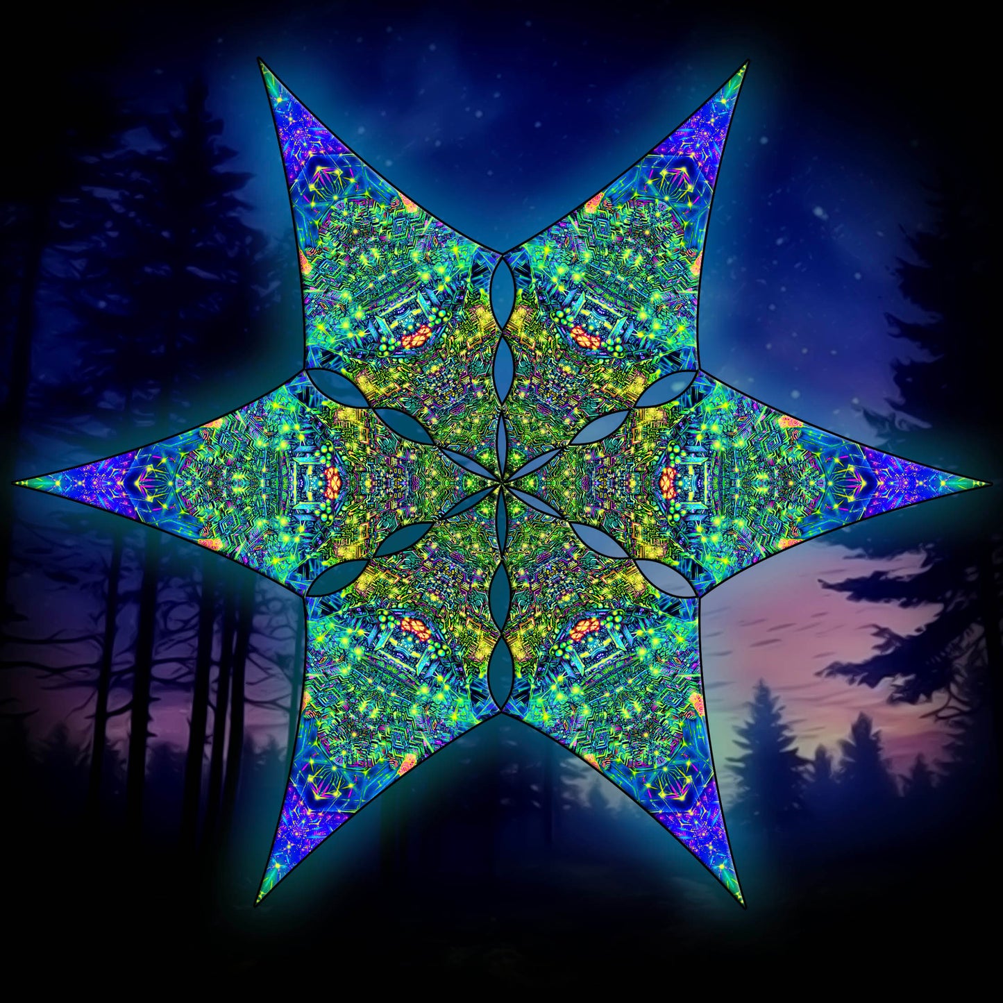 Crystals Canopy UV Active Blacklight Decor