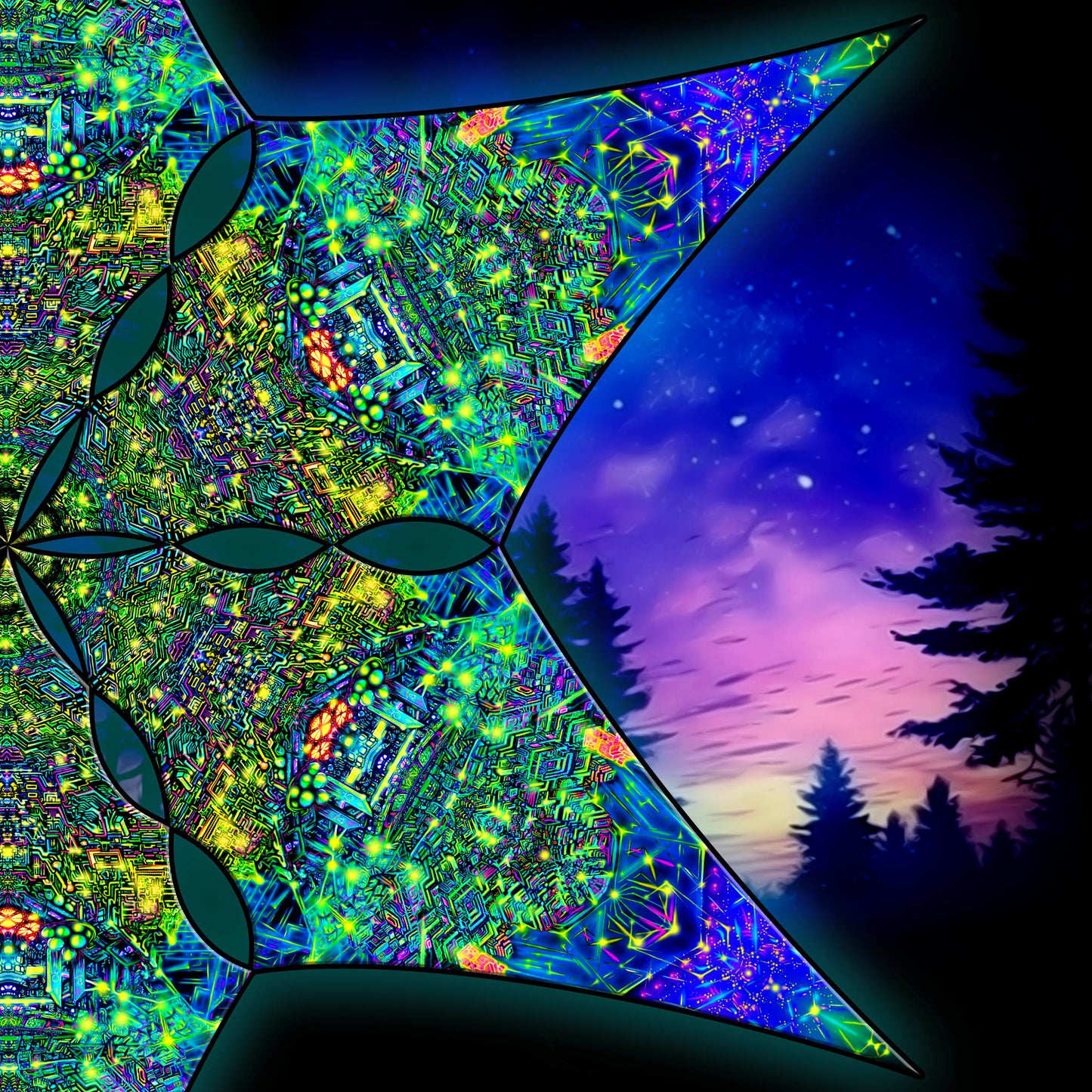 Crystals Canopy UV Active Blacklight Decor
