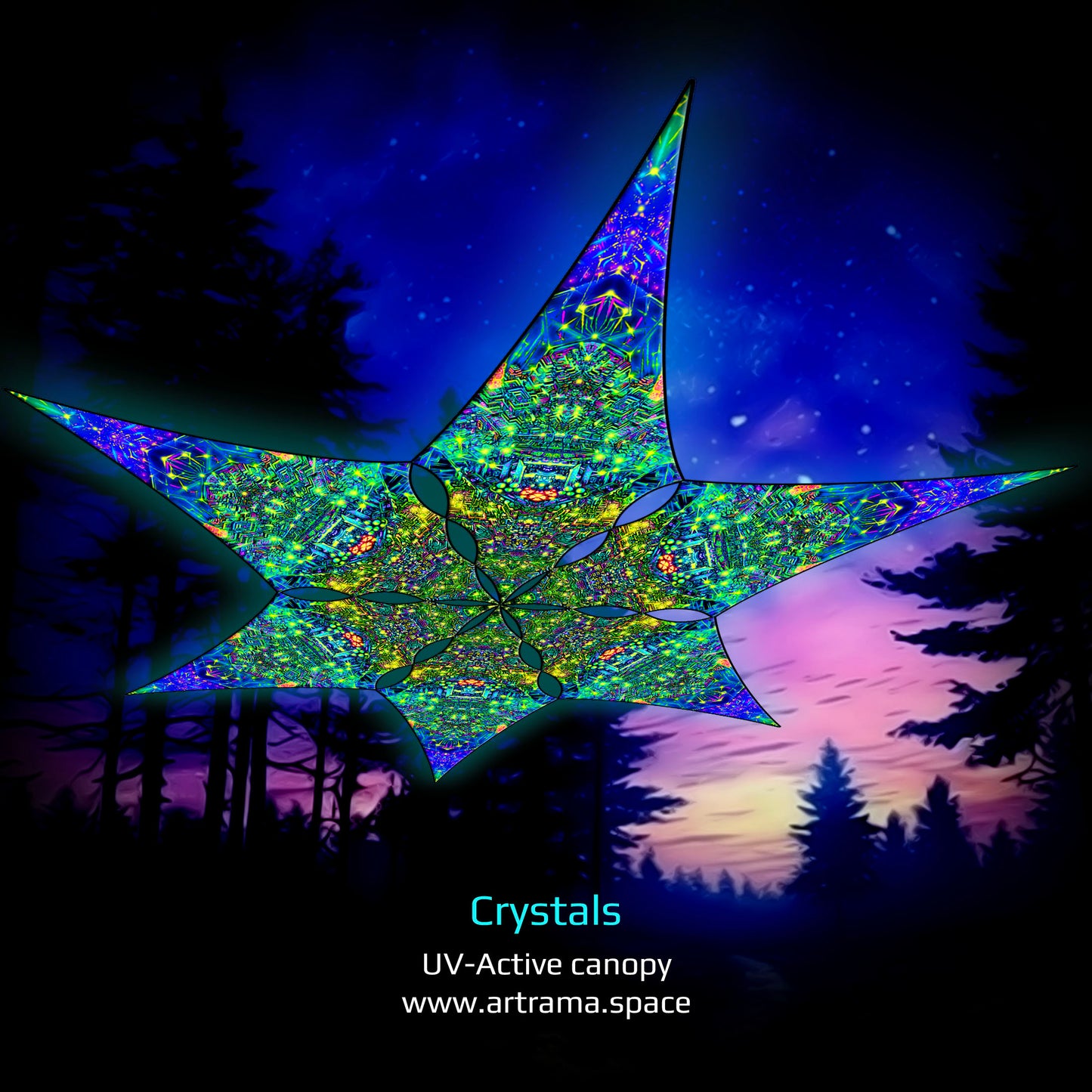 Crystals Canopy UV Active Blacklight Decor