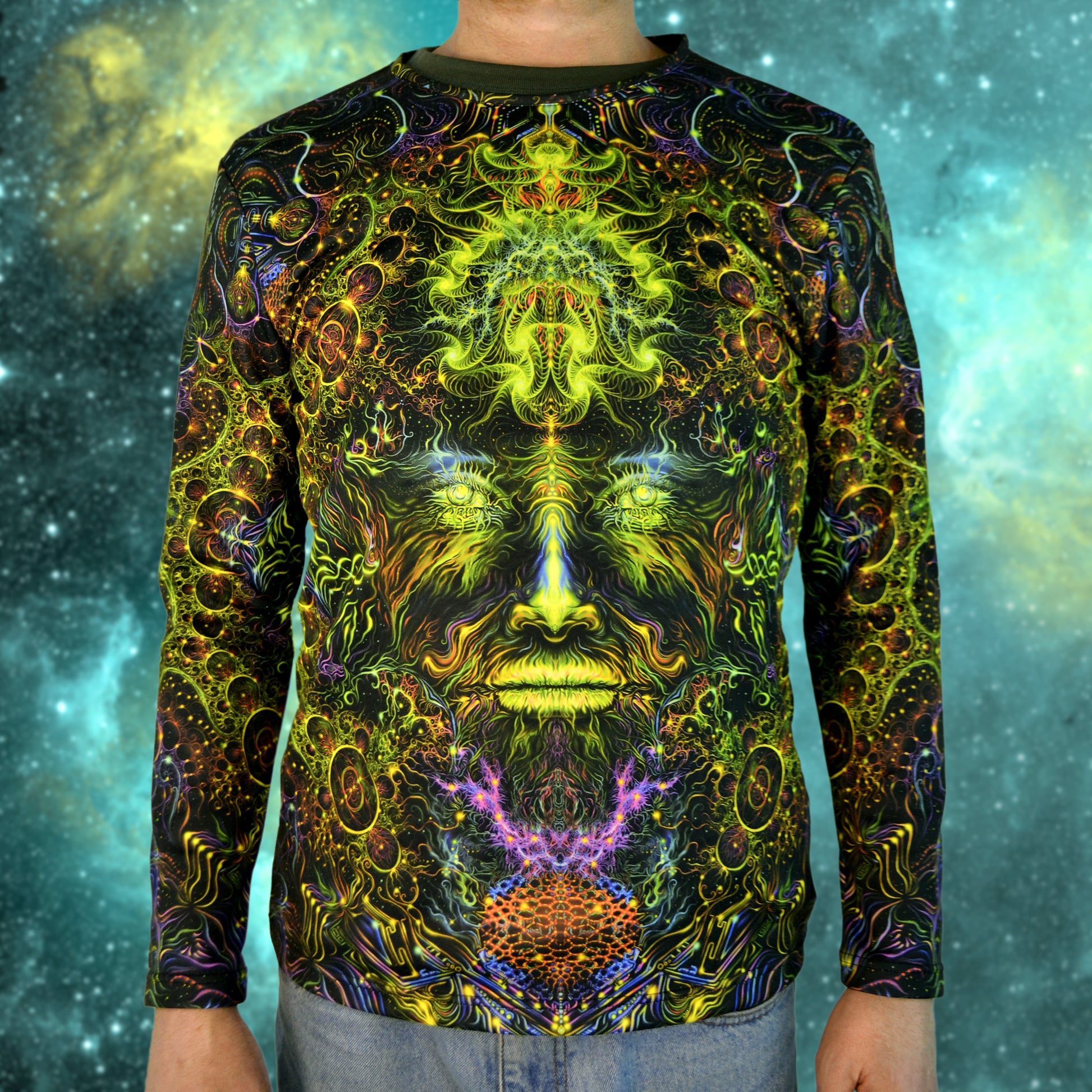 Consciousness of the Universe Long sleeve UV-active Blacklight - Artrama