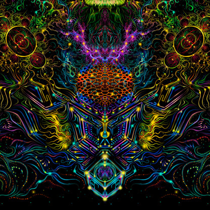 Consciousness of the Universe Backdrop UV-Active Blacklight - Artrama