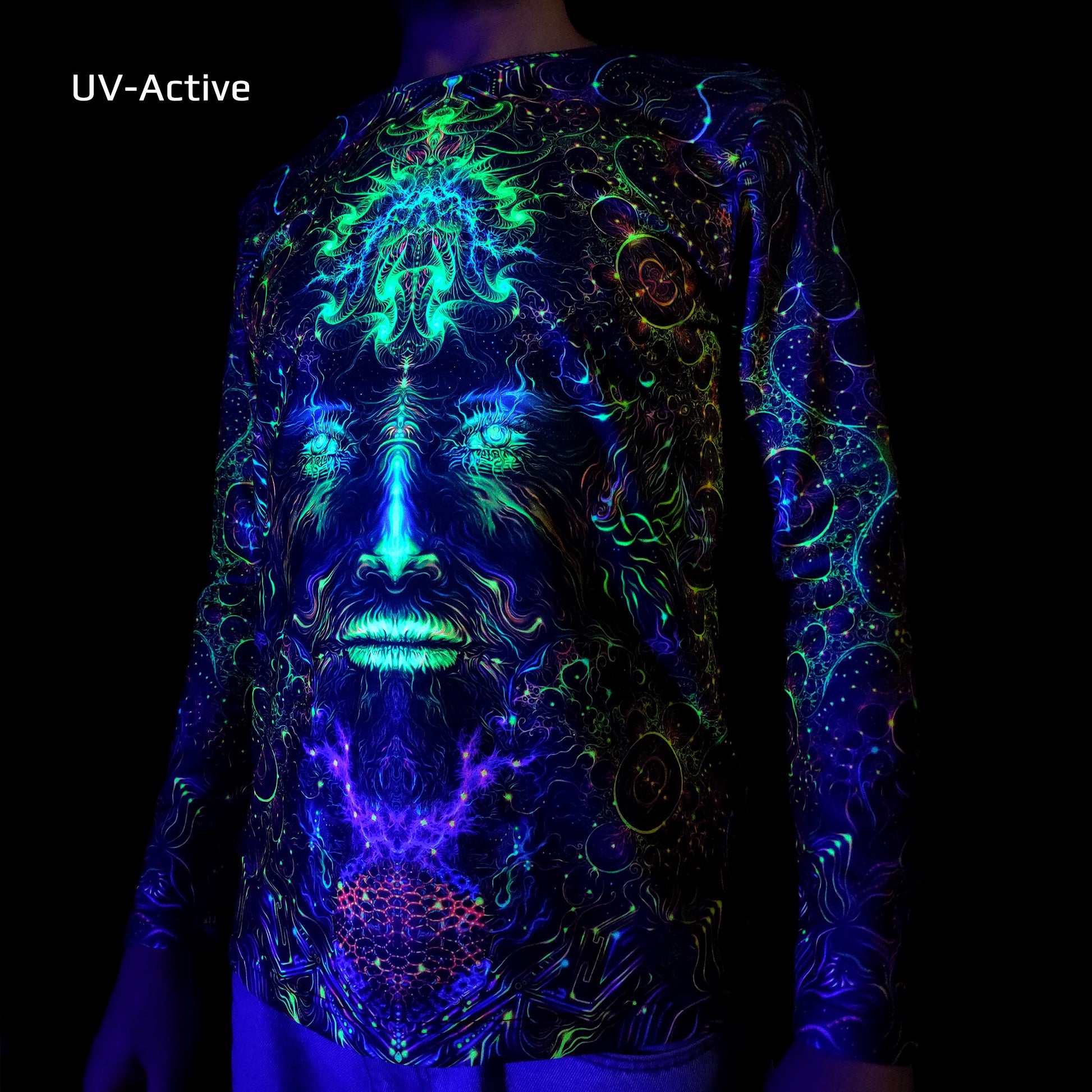 Consciousness of the Universe Long sleeve UV-active Blacklight - Artrama