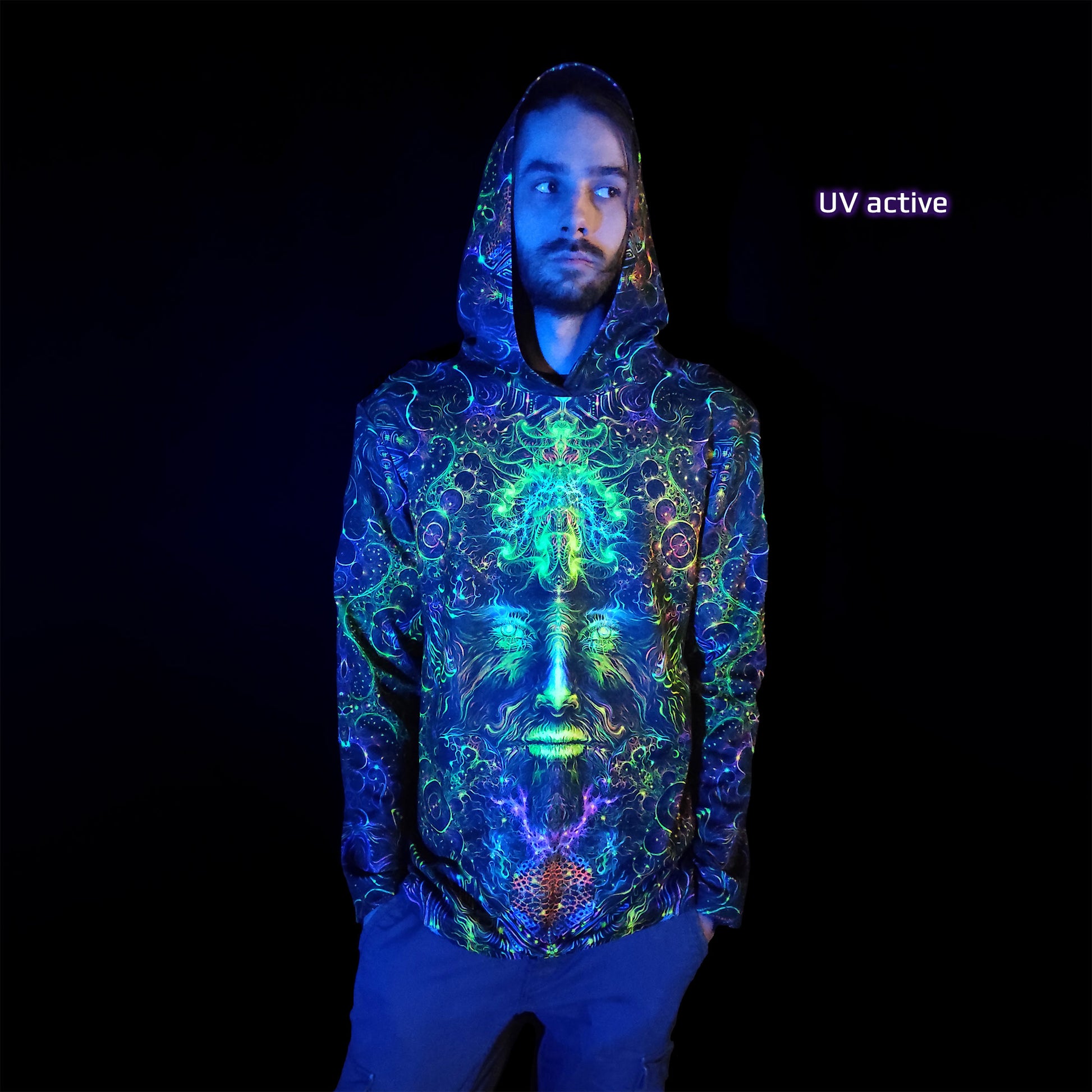 Consciousness of the Universe Long sleeve UV-active Blacklight - Artrama