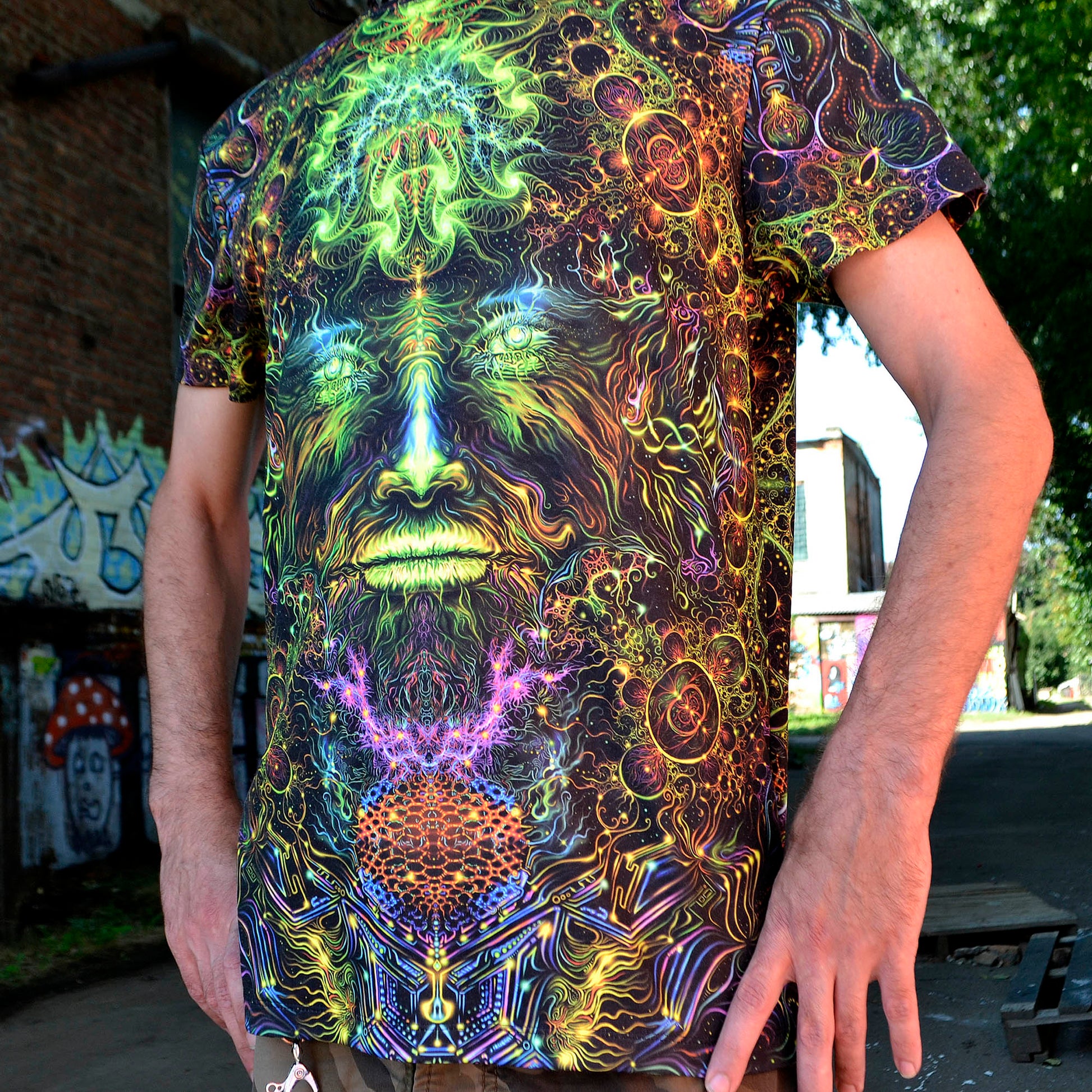 Consciousness of the Universe Blacklight UV active T-shirt - Artrama
