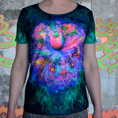 DMT Flower T-shirt UV active Blacklight - Artrama