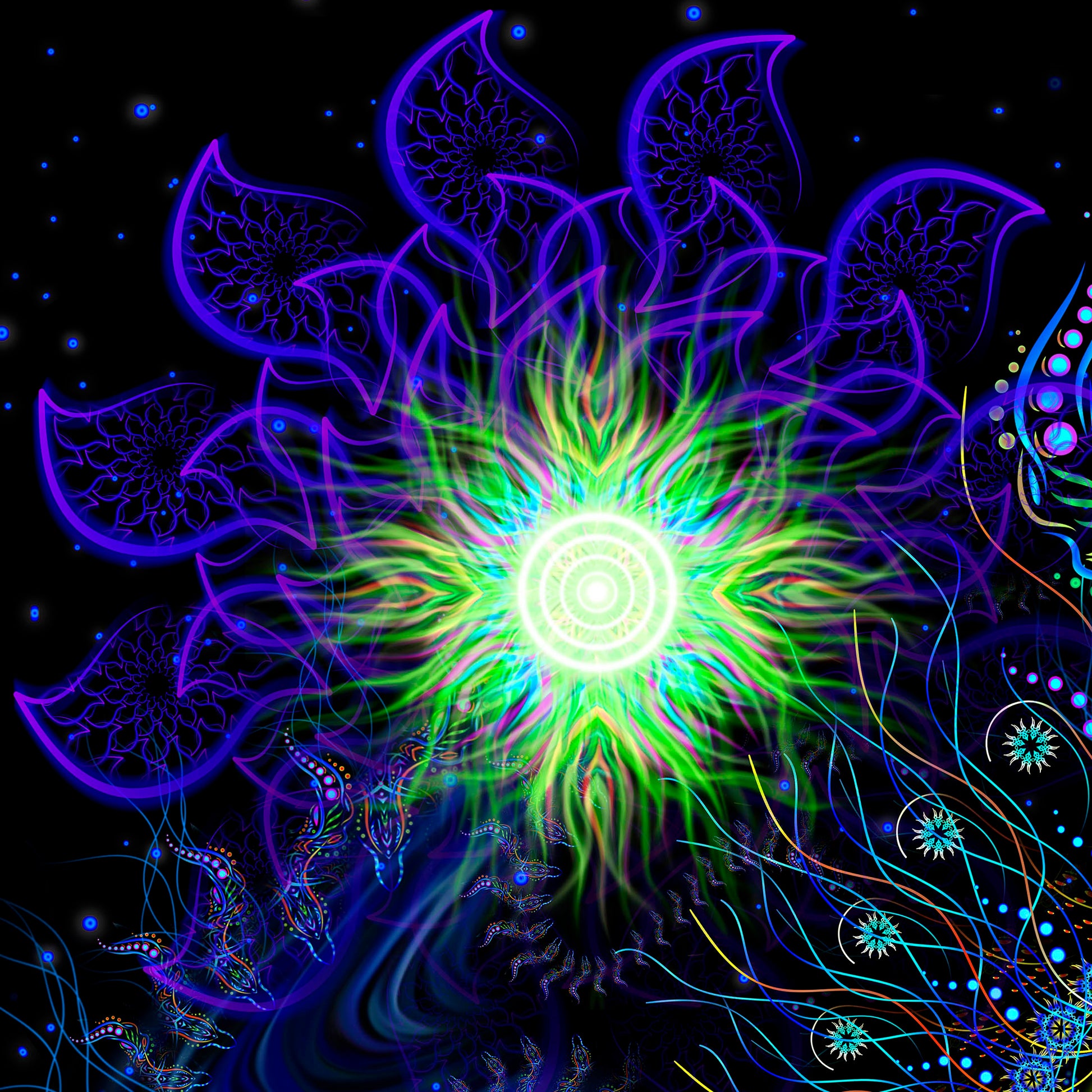 Deep of space UV active Blacklight Backdrop - Artrama