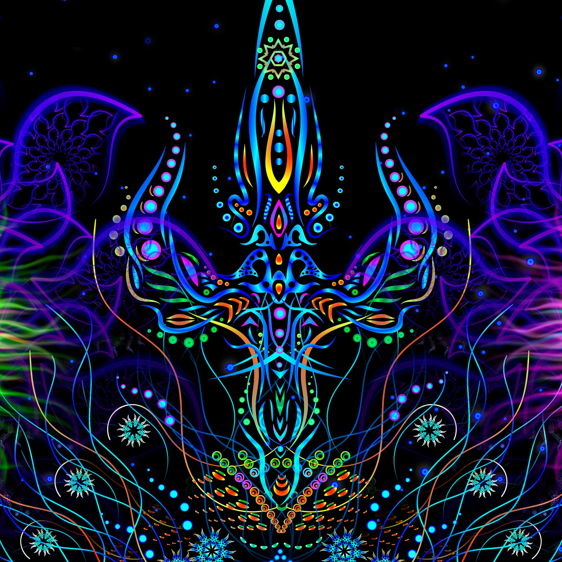 Deep of space UV active Blacklight Backdrop - Artrama
