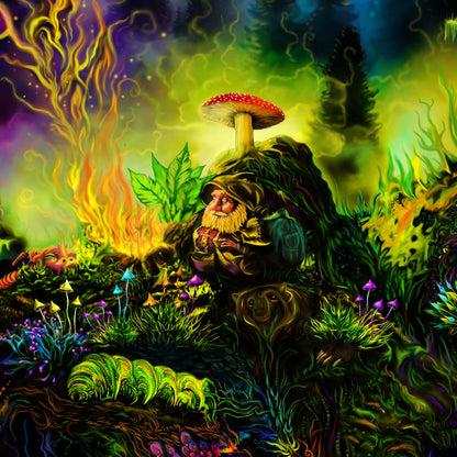 Dwarf meadow Backdrop UV-Active Blacklight - Artrama