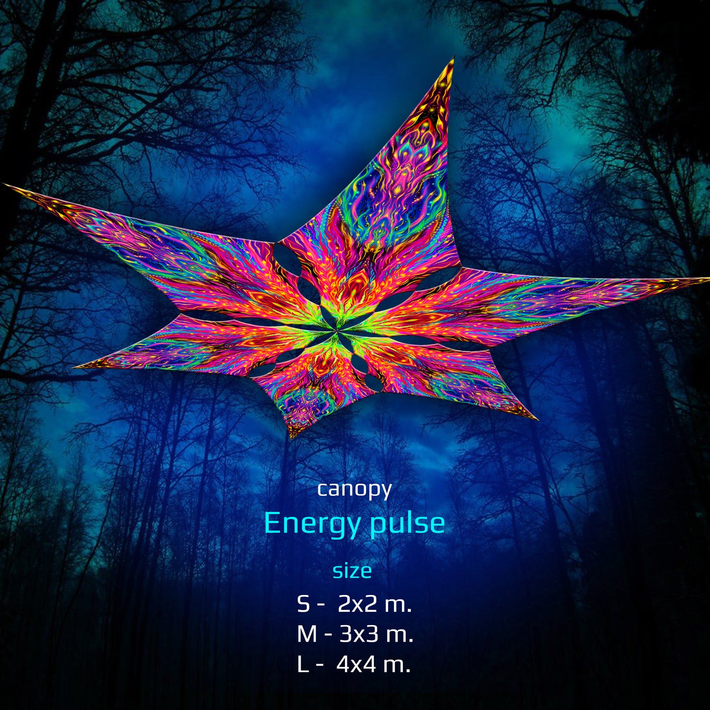 Energy Pulse Canopy UV-Active Blacklight Decor