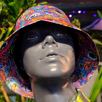 All eyes on me, Blacklight UV active bucket hat