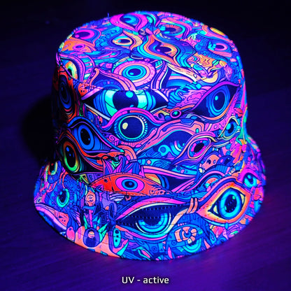 All eyes on me, Blacklight UV active bucket hat