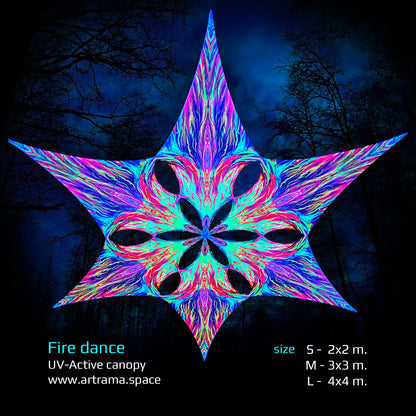 Fire Dance Canopy UV Active Blacklight Decor