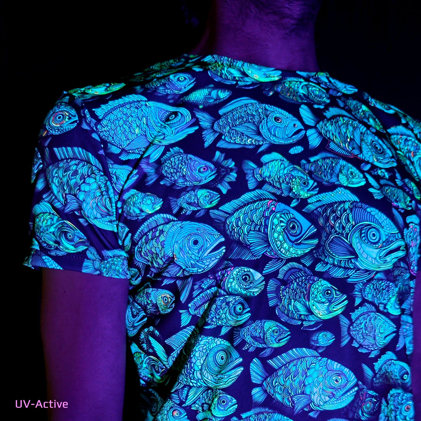 Fish Blacklight UV active T-shirt