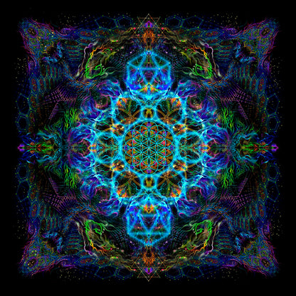 Flower of Life Sets Backdrop UV-active Blacklight - Artrama