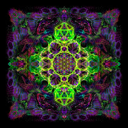 Flower of Life Sets Backdrop UV-active Blacklight - Artrama