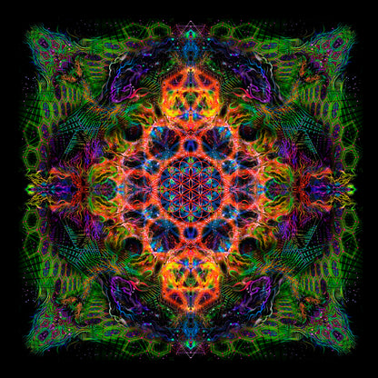 Flower of Life Sets Backdrop UV-active Blacklight - Artrama