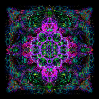Flower of Life Sets Backdrop UV-active Blacklight - Artrama