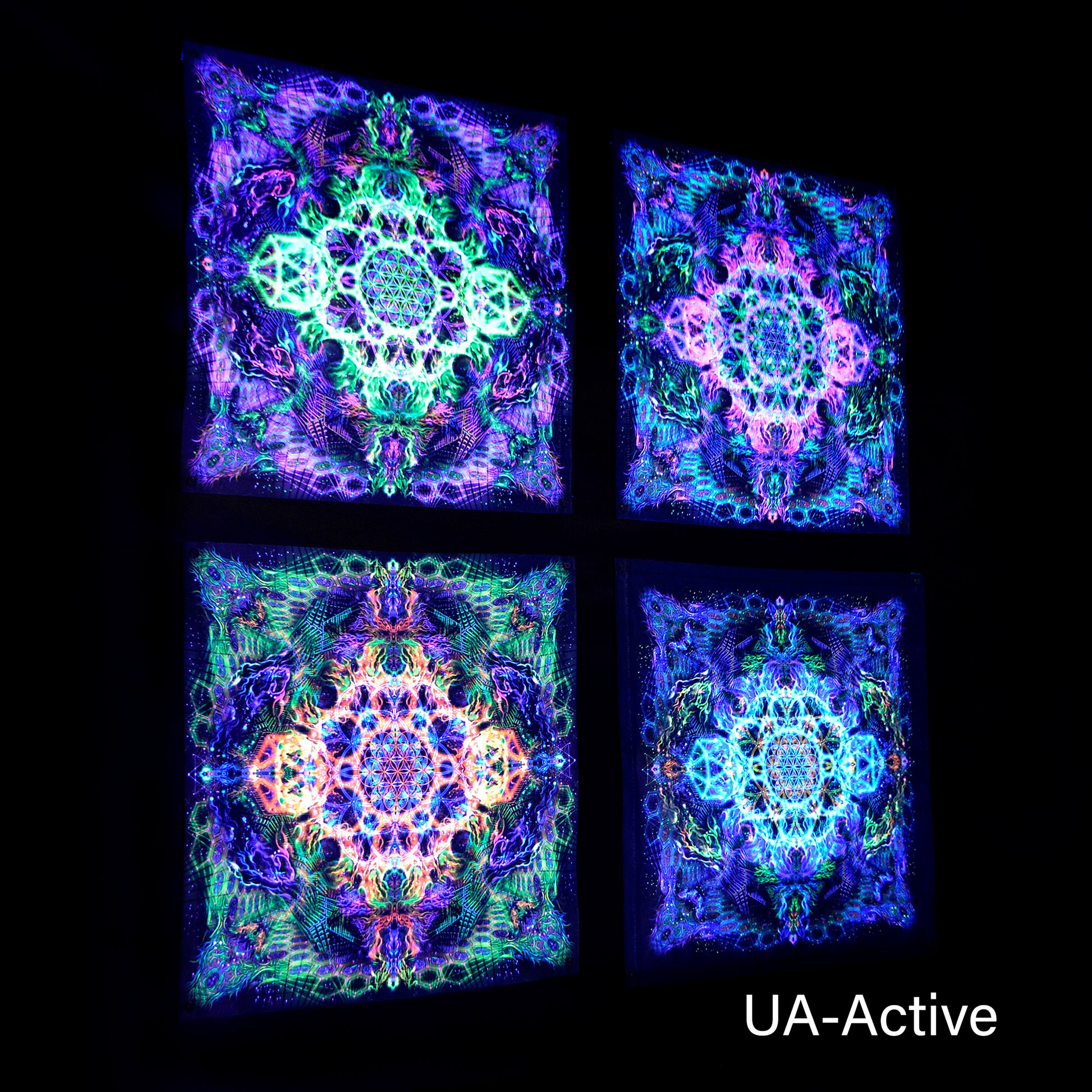Flower of Life Sets Backdrop UV-active Blacklight - Artrama