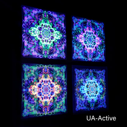 Flower of Life Sets Backdrop UV-active Blacklight - Artrama