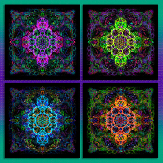 Flower of Life Sets Backdrop UV-active Blacklight - Artrama