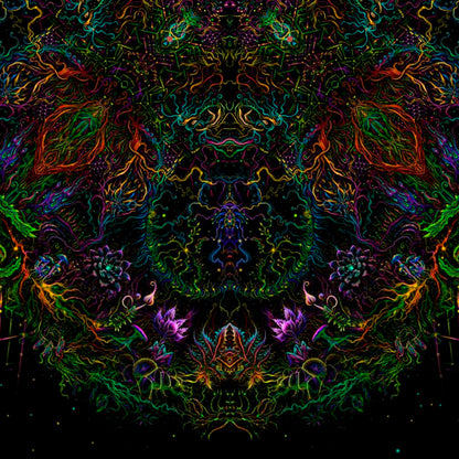 Forest Mandala Backdrop UV active Blacklight - Artrama